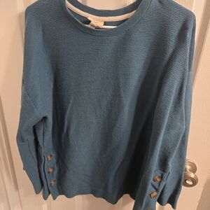 St. John's Bay Blue Sweater with Button Accents